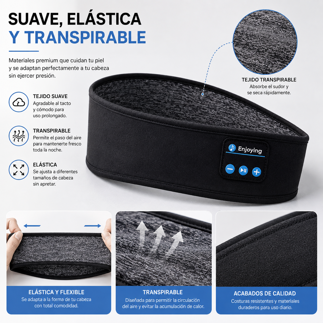 Diadema Bluetooth | Duerme, Entrena y Disfruta